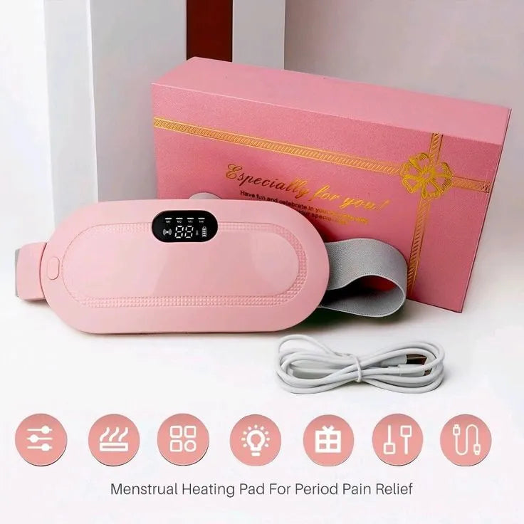 Heating Belt for Period Pain Relief USB Rechargeable Electric Waist & Stomach Heating Pad Menstrual Cramps Pain Relief Belt