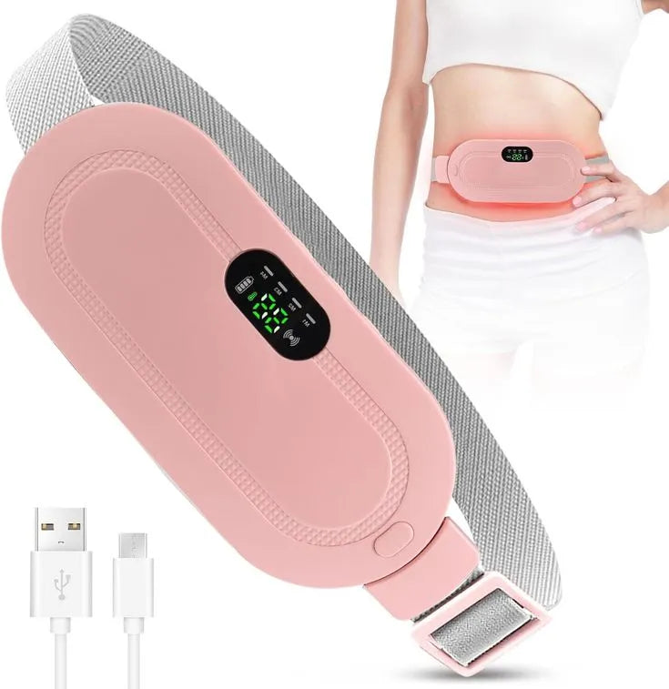 Heating Belt for Period Pain Relief USB Rechargeable Electric Waist & Stomach Heating Pad Menstrual Cramps Pain Relief Belt