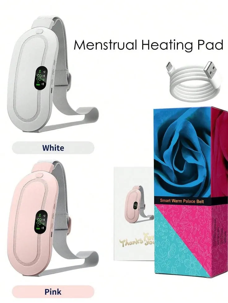 Heating Belt for Period Pain Relief USB Rechargeable Electric Waist & Stomach Heating Pad Menstrual Cramps Pain Relief Belt