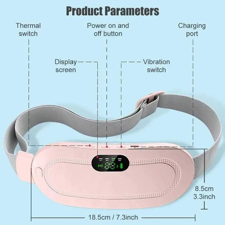 Heating Belt for Period Pain Relief USB Rechargeable Electric Waist & Stomach Heating Pad Menstrual Cramps Pain Relief Belt