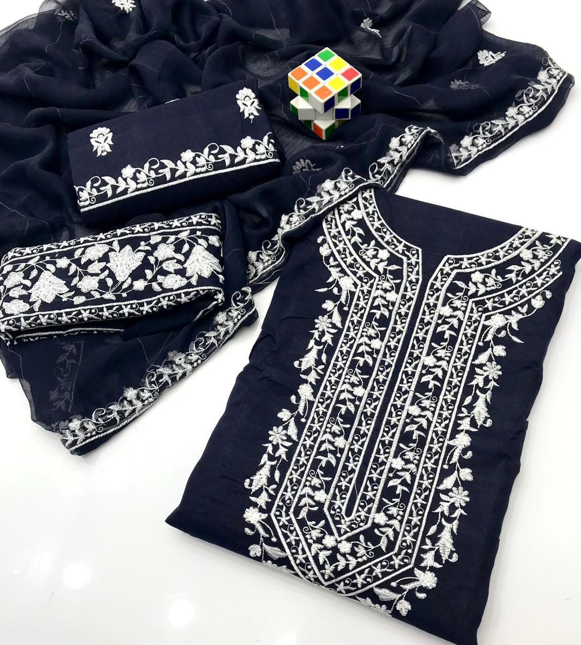SHAISTA LODHI STYLE EMBROIDERED LAWN COTTON THREE PIECE